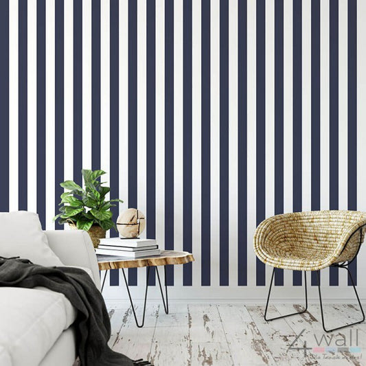 righe Blu e bianche larghe